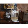 Image 1 : VINTAGE BIRDCAGE AND BLACK METAL HANGING CANDLE CAGE