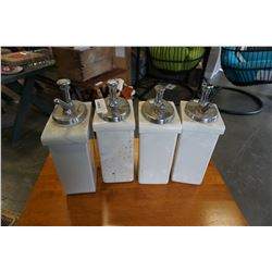 4 ANTIQUE PORCELAIN DISPENSERS