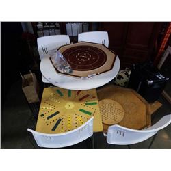 WOOD CROKINOLE BOARD AND GAME BOARDS