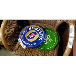 CARLSBERG LAGER, FOSTERS BEER AND MCEWANS LAGER METAL TINS