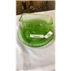 Image 1 : 4 PIECES OF GREEN DEPRESSION GLASS PLATES