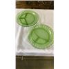 Image 2 : 4 PIECES OF GREEN DEPRESSION GLASS PLATES