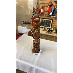 23 INCH TALL CAST TOTEM POLE - HEAVY