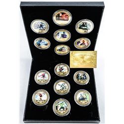 Scarce - Avengers 14pc 24kt Gold Plated Medallion Set with Certificate. Limited Edition.