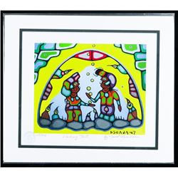 Norval Morrisseau (1931-2007) Canada's Picasso of the North Giclee. "Shaking Tent". Limited Edition