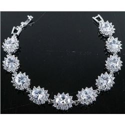 .925 Silver Cluster Swarovski Element Bracelet.
