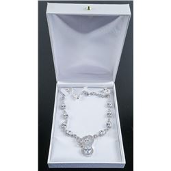 Ladies .925 Silver White Swarovski Element Necklace.
