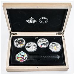 Scarce - Royal Canadian Mint SOLD OUT .9999 Fine Silver Looney Tunes Coin Set with Collector Watch.