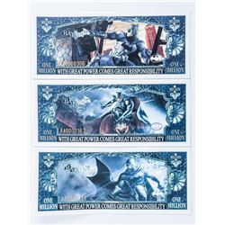 Lot of (3) Batman "1 Million Dollar" Notes. Serialized.