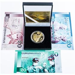 Thank You Front Line Workers - COVID-19 Collector Notes and 24kt Gold Plated Collector Medallion.