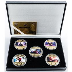 5pc Iron Man "I Love You 3000" 24kt Gold Plated Medallion Set with Certificate. Limited Edition.