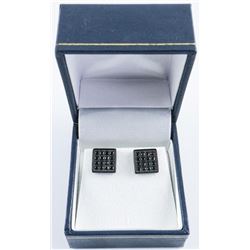 .925 Silver Square Swarovski Element Earrings.