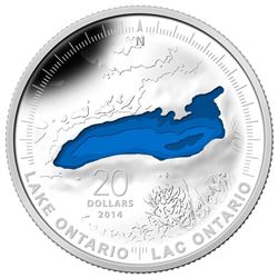 .9999 Fine Silver $20 "Lake Ontario" Coin. SOLD OUT at the Royal Canadian Mint. Limited Edition with