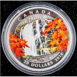 .9999 Fine Silver $20 "Autumn Falls" Coin. SOLD OUT at the Royal Canadian Mint. Limited Edition with