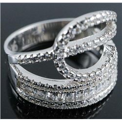 .925 Silver Swarovski Element Ring - Size 6.