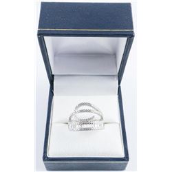 .925 Silver Swarovski Element Ring - Size 6.