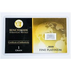 .999 Fine Platinum 1 Grain Collector Bar.