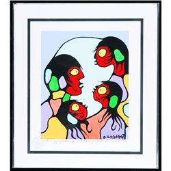Norval Morrisseau (1931-2007) Canada's Picasso of the North Giclee. "Gift of Knowledge to Children".
