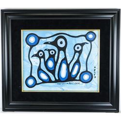 Christian Morrisseau (1969-) Original Painting Acrylic on Board - 15x20" Unframed. Gallery Frame. 26