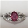 Image 1 : Silver Ruby Cubic Zirconia Ring (~Size 6)(Ring is resizable for $40) (~weight 4.6g), Suggested Retai