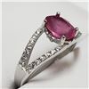 Image 2 : Silver Ruby Cubic Zirconia Ring (~Size 6)(Ring is resizable for $40) (~weight 4.6g), Suggested Retai