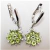 Image 1 : Silver Rhodium Plated Peridot(2ct) Earrings (~weight 5.22g), Suggested Retail Value $200 (Estimated 
