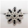 Image 1 : 14K White Gold 17 Black Diamond Diamonds(1.5ct) Ring (~Size 6.5)(Ring is resizable for $40) (~weight