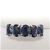 Image 1 : 10K White Gold Sapphire(3.3ct) Ring (~Size 6)(Ring is resizable for $40) (~weight 2.1g), Insurance V