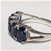 Image 3 : 10K White Gold Sapphire(3.3ct) Ring (~Size 6)(Ring is resizable for $40) (~weight 2.1g), Insurance V