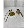 Image 2 : 5pc Vintage Brass Lot, Includes 40yr Dial Calendar, 3 Candle Snuffers, and Brass Door Knocker