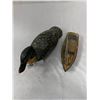 Image 2 : Vintage Duck Decoy and a Vintage Wooden Toy Boat with Paddles
