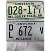Image 2 : License Plates, Minnesota, Illinois and Mississipi