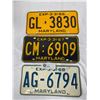 Image 1 : 3 Maryland License Plates 1966-69