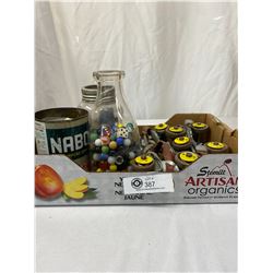 Nice Collectors Lot Of Nabob Marbles And Old Rollerblades