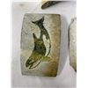 Image 2 : Lot of 3 Signed Soapstone Plaques