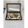 Image 1 : Small Display Case Filled With Costume Jewlery