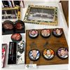 Image 2 : Box Of Hockey Colletibles Plaques, Display Plaques, And Frames Made From Sticks
