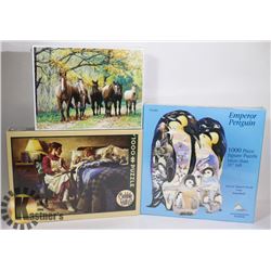 SEALED 3 1000 PC PUZZLES COBBLE HILL