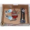 Image 1 : FLAT OF ASSORTED TOOLS INCLUDING VICE, FOOT PUMP