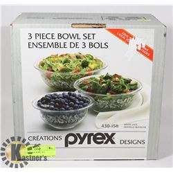 3 PIECE PYREX BOWL SET