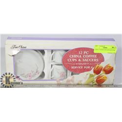 CHINA COFFEE CUPS AND SAUCERS