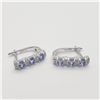 Image 1 : SILVER TANZANITE HOOP EARRINGS