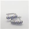 Image 2 : SILVER TANZANITE HOOP EARRINGS