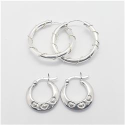 SILVER LOTS OF 2 PAIRS  EARRINGS