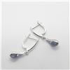 Image 2 : SILVER TANZANITE HOOP EARRINGS