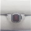 Image 1 : SILVER GARNET RING (~SIZE 8.75)
