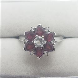 SILVER RUBY(3CT) RING (~SIZE 8.5)