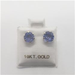 10K YELLOW GOLD TANZANITE(3CT)  EARRINGS