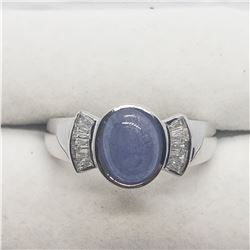 SILVER TANZANITE  RING (~SIZE 8.75)