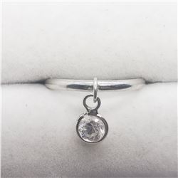 SILVER CUBIC ZIRCONIA RING (~SIZE 7)